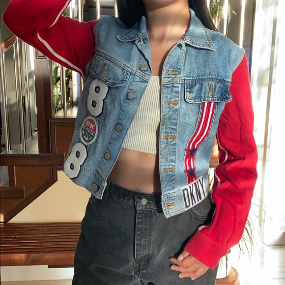 Vintage DKNY cropped denim jacket - Picture 1 of 4